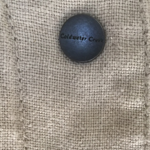 Beige Linen long sleeve snap jacket w/ peplum sz10 - Picture 3 of 7